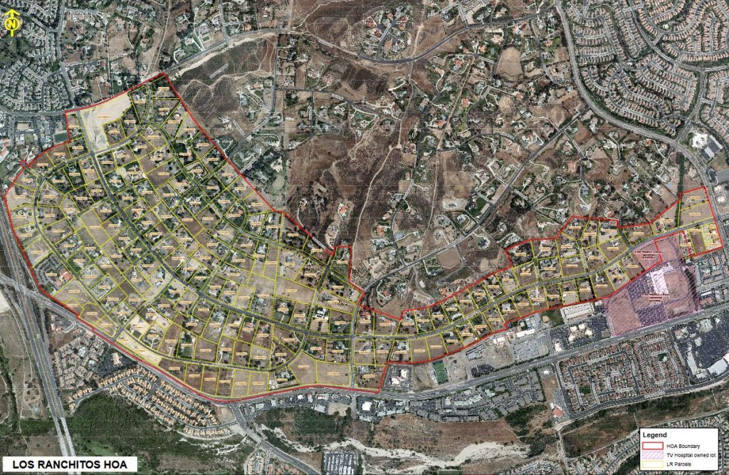 HOA overview map with lot lines and ortho imagery